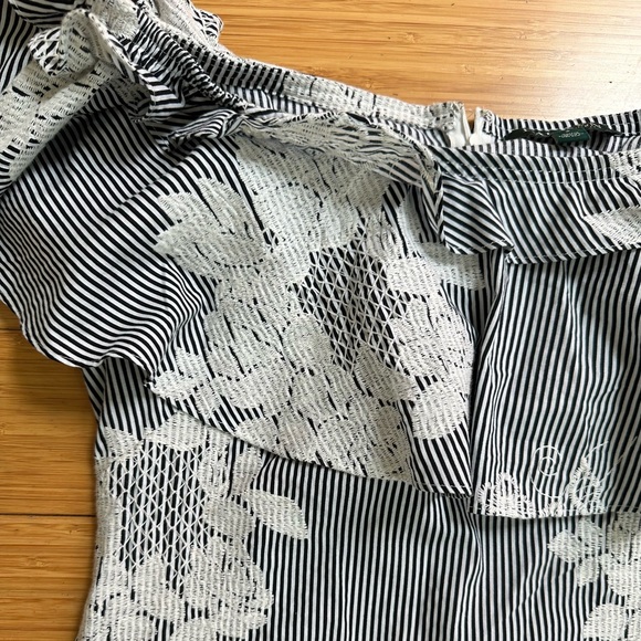 Lauren Ralph Lauren Floral-Print Off-The-Shoulder Dress Size 2 - Picture 8 of 9